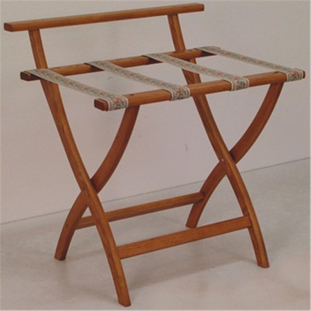 WOODEN MALLET WallSaver Luggage Rack in Medium Oak with Tapestry Webbing LR4-MOTAP